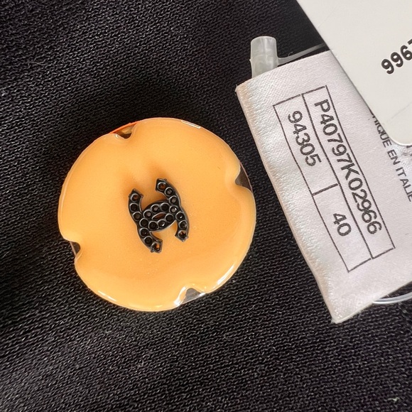 Vintage 2011 Chanel Black Dress Camellia Crystals Italy Size 40 - Picture 6 of 14